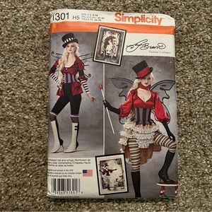 Unopened Simplicity Pattern 1301 Halloween Costume Steampunk Corset
